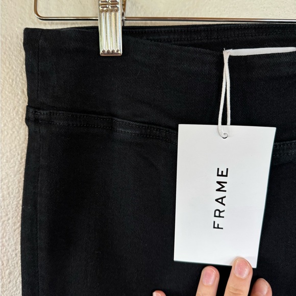 NWT FRAME The Jetset Flare Front Slit Pants in Black - Picture 7 of 7